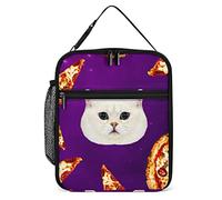Lawenp Pizza Cat Universe Lunch Box Reusable Lunch Bag for Men Women Work Insulated Small Funny Fast Food Lunchbox for Unisex Adult Work Picnic