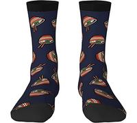 Lawenp Ramen Noodle Soup Pattern Men & Women Casual Cool Cute Crazy Funny Athletic Sport Colorful Fancy Novelty Graphic Crew Tube Socks