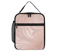 Lawenp Rose Gold Marble Lunch Box Reusable Lunch Bag for Men Women Work Insulated Small Abstractid Art Lunchbox for Unisex Adult Work Picnic