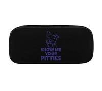 Lawenp Show Me Your Pitties Pencil Pouches PU Leather Pen Case Portable Cosmetic Organizer Bag