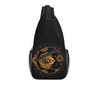 Lawenp Sling Bag Boho Moon Sun Astrology Magic Black Hiking Daypack Crossbody Shoulder Backpack Travel Chest Pack for Men Women