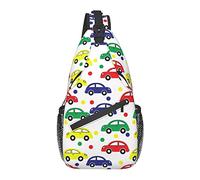 Lawenp Sling Bag Childish Car Transport Hiking Daypack Crossbody Shoulder Backpack Travel Chest Pack for Men Women