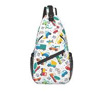 Lawenp Sling Bag Childish Transport Car Bike Hiking Daypack Crossbody Shoulder Backpack Travel Chest Pack for Men Women