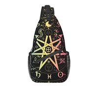 Lawenp Sling Bag Magic Star Zodiac Sign Tarot Hiking Daypack Crossbody Shoulder Backpack Travel Chest Pack for Men Women