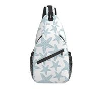 Lawenp Sling Bag Starfish Bright Summer Beach Hiking Daypack Crossbody Shoulder Backpack Travel Chest Pack for Men Women