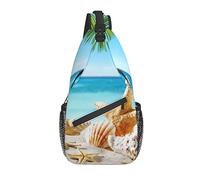 Lawenp Sling Bag Starfish Sea Beach Summer Beach Hiking Daypack Crossbody Shoulder Backpack Travel Chest Pack for Men Women
