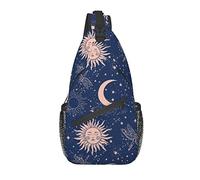 Lawenp Sling Bag Tarot Blue Sun Dragonfly Sun Boho Hiking Daypack Crossbody Shoulder Backpack Travel Chest Pack for Men Women
