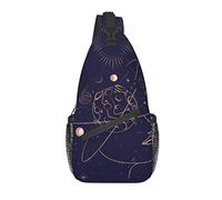 Lawenp Sling Bag Tarot Boho Mystic Moon Sun Galaxy Hiking Daypack Crossbody Shoulder Backpack Travel Chest Pack for Men Women