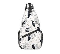 Lawenp Sling Bag Tarot Hand Astrology Moon Magic Boho Hiking Daypack Crossbody Shoulder Backpack Travel Chest Pack for Men Women