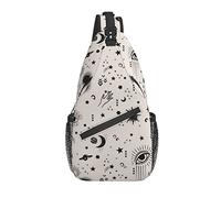 Lawenp Sling Bag Tarot Magic Witchy Hiking Daypack Crossbody Shoulder Backpack Travel Chest Pack for Men Women