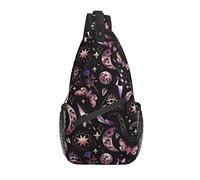 Lawenp Sling Bag Tarot Moon Butterfly Magic Goth Hiking Daypack Crossbody Shoulder Backpack Travel Chest Pack for Men Women