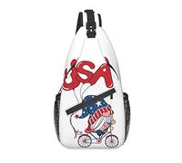 Lawenp Sling Bag USA Gnomes Independence Day Bike Hiking Daypack Crossbody Shoulder Backpack Travel Chest Pack for Men Women