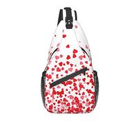Lawenp Sling Bag Valentine's Day Heart Red Hiking Daypack Crossbody Shoulder Backpack Travel Chest Pack for Men Women