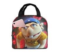 Lawenp SML Jeffy Lunch Bag for Kids, Insulated Lunch Box Snack Box with Strap Side Mesh Pocket for Boys Girls Thermal Tote Cooler Bag for School Picnic Outdoor or Work
