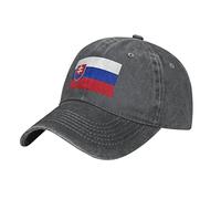 Lawenp Vintage Denim Slovakia Flag Hat Adjustable Baseball Cap Cotton Washed Distressed Denim Cap for Men Women Headgear