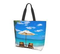 Lawenp White Beach Tropical Sea Shoulder Bag For Women, Reusable Tote Bag Eco Bag Shopping Bag Folding Bags Beach Bag