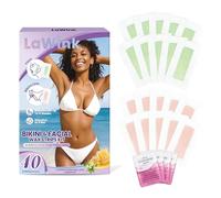 LaWink Bikini and Body Wax Strips Kit 40 pcs Facial Wax Strips, Ready to Use Face Wax Stripshair removal 4 Calming Oil Wipes Mouth waxing wax Depilatory tape for face Bikini Facial
