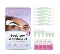LaWink Eyebrow Wax Strips Kit - 24 Cold Wax Strips, 4 Calming Oil Wipes for All Skin Home Use, Pre Cut Strips For Eyebrow&Lip Hair Removal, 3s Painless Facial Hair Remover, Women, 28-Day Smoothness