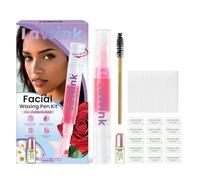 LaWink Eyebrow Wax Wand, Waxing Pen Hair Removal Kit for Eyebrows, Sugar Waxing Pen 20 Cotton Strips + 15 Wipes 3g Soothing Oil Removing Unwanted Hair on Body, Face, Bikini Line facial wax