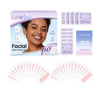 LaWink Facial Wax Strips for Hair Removal 60pcs, Bikini Wax Strips Kit, Ready to Use Waxing Strips With 10 Calming Oil Wipes for Face, Eyebrow, Arms, Legs, Underarm, and Bikini
