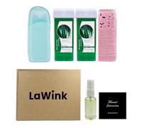 LaWink Roll On Wax kit,with 2 Soft Wax Cartridge& 100 Pcs Wax Strips, Waxing Kit for Sensitive Skin,Wax Roller Kit for Hair Removal for Larger Areas of the Body Hair Removal at Home