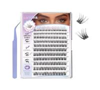 LaWink Self Adhesive Eyelashes 132Pcs 10-16mm D curl Lash Clusters Natural DIY Lash Extension Kit Press On Lash Self Stick Lashes ReadyBond Lashes No Glue No Remover Needed