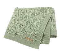 LAWKUL Baby Blanket Cellular Knitted 100% Cotton Soft Blankets for Newborn Boy Girls Toddler 100x80cm Mustard Light Green