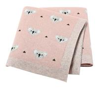 LAWKUL Baby Blanket for Newborn 100% Cotton Soft Knitted Blankets Boy Girls Comforter Koala 100x80cm Pink