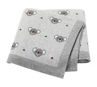 LAWKUL Baby Blanket for Newborn 100% Cotton Soft Knitted Blankets Boy Girls Comforter Koala 100x80cm Grey