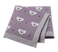 LAWKUL Baby Blanket for Newborn 100% Cotton Soft Knitted Blankets Boy Girls Comforter Koala 100x80cm Purple