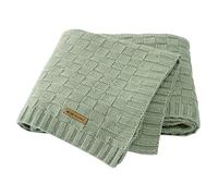 LAWKUL Baby Blankets for Boys Cable Knitted Baby Blanket Girl Soft Newborn Receiving Swaddle Stroller Crib Sage Green 40"x30"