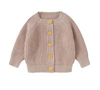 LAWKUL Baby Cardigan Sweater Ultra Soft Knit Clothes Lightweight Long Sleeve for Boy Girl Infants & Toddlers Khaki 9-12M