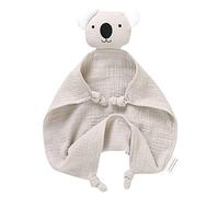 LAWKUL Baby Lovey Organic Cotton Muslin Security Blanket Soft Loveys Breathable Lovie for Babies Boy Girls Unisex Koala Beige