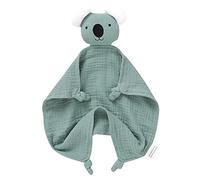 LAWKUL Baby Security Blanket Newborn Muslin Organic Cotton Babe Comforts Soft Infant Lovey for Boy Girl 40x40cm Koala Green