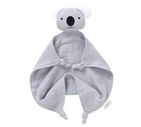 LAWKUL Baby Security Blanket Newborn Muslin Organic Cotton Babe Comforts Soft Infant Lovey for Boy Girl 40x40cm Koala Grey