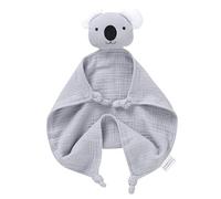 LAWKUL Baby Security Blankets Organic Cotton Muslin Lovey Breathable Lovie Soft Cuddly Lovies for Infant Boy Girls Koala Grey