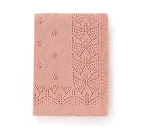 LAWKUL Blanket Baby Cellular 100% Cotton Knitted Soft Knit Crochet Blankets for Newborn Boy Girls Toddler 100x80cm Pink