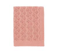 LAWKUL Cellular Baby Blankets 100% Cotton Knitted Soft Knit Crochet Blanket for Newborn Boy Girls Toddler 100x80cm Pink
