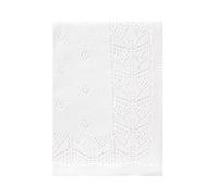 LAWKUL Cellular Blanket Baby 100% Cotton Knitted Soft Knit Crochet Blankets for Newborn Boy Girls Infants 100x80cm White