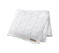 LAWKUL Cellular Blanket Baby 100% Cotton Knitted Soft Knit Crochet Blankets for Newborn Boy Girls Toddler 100x80cm Pure White