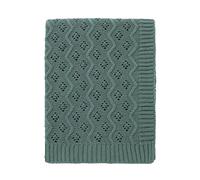 LAWKUL Cellular Blanket Baby 100% Cotton Knitted Soft Knit Crochet Blankets for Newborn Boy Girls Toddler 100x80cm Green