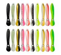 Lawless Lures Fishing Soft Bionic Loach Bass Mock Lure Slow Sinking Swimming with Unique Hopping Design Life-like Actions Shrimp Oil Glitter Chips Bait for Saltwater Freshwater Suitable Trout Pike in