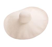 Lawliet 10" Oversized Foldable Wide Brim Womens Straw Summer Sun Beach Hat A601 (Beige)