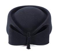Lawliet Ladies Teardrop Fascinator Wool Pillbox Hat Formal Racing Bowknot Dress Hat for Women (Black)(Size: One Size)