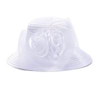 Lawliet Ladies Womens Satin Dress Church Wedding Occasion Wide Brim Feather Sun Formal Royal Ascot Hat(White)