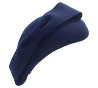 Lawliet Teardrop Women 1940s Wool Felt Fascinator Hat Bow Tam Beret Casque A568 (Navy Blue)
