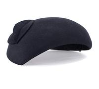 Lawliet Teardrop Women Wool Felt Fascinator Hat Flower Tam Beret Casque A574 (Black)