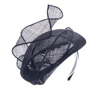 Lawliet Teardrop Womens Sinamay Fascinator Tam Beret Casque Cocktail Bridal Hat T442 (Black)
