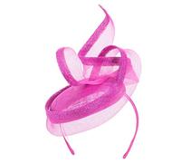 Lawliet Women Derby Sinamay Fascinator Wedding Occasion Hat Headband Headpiece T433 (Hot Pink)