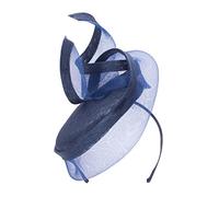 Lawliet Women Derby Sinamay Fascinator Wedding Occasion Hat Headband Headpiece T433 (Navy Blue)